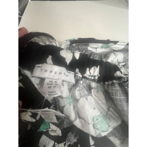 TopShop Elasticated Channel Long Sleeve Romper In Multi Floral, XL - Picture 7 of 13